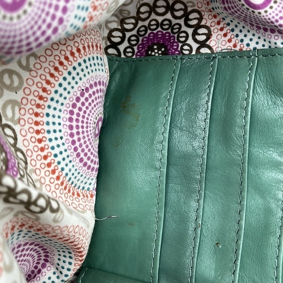 Latico Green Teal Triple Zippered Pocket Leather Shoulder Bag WEAR - Picture 9 of 11